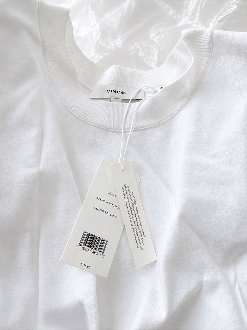 Vince NWT Rib Trim Flutter Sleeve Blouse Optic White Linen Blend Top Size S - Picture 3 of 4